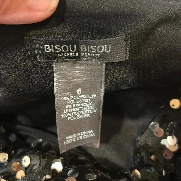 Bisou Bisou Black Party Sparkle Dress size 6 - Picture 3 of 9